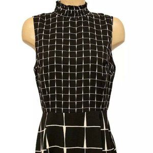 Who What Wear Black White Sleeveless Dress LX